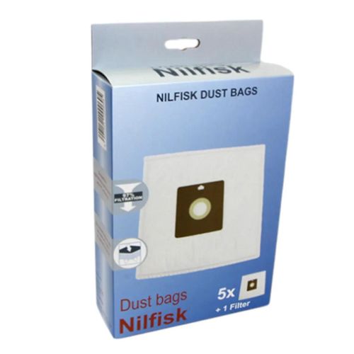 Boite de 5 sacs avec 1 pre filtre COUPE/COMPACT/GO/FORCE Aspirateur (78602600 22422400 FAKIR NILFISK)