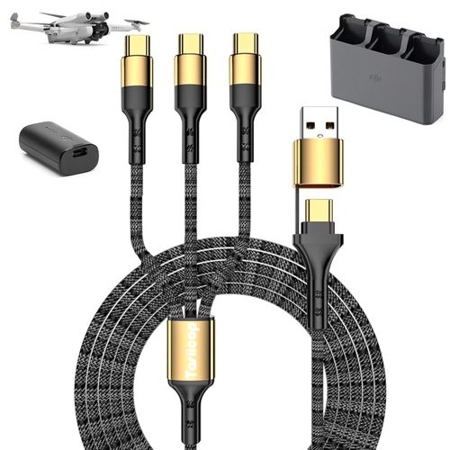 Chargeur Pour Dji Mini 4 Pro-Mini 3 Pro/Mini 2 Se/Air 2s/Mavic 3 Pro/Air 3 Mini Air Avata Mavic Drones Câble De Charge Rapide 1,5 M 3 En 1 Usb Type C 5a Pour Dji Fpv Accessoires De Batterie-Sanag