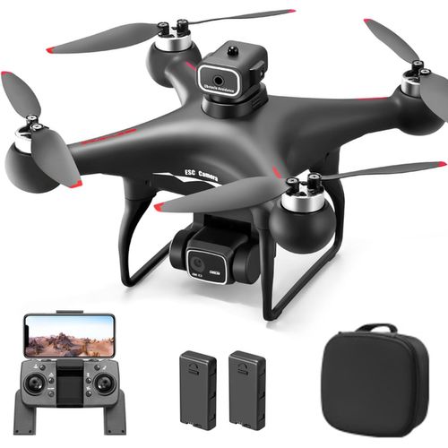 Drone Avec Camera 4k Double Wifi 2.4ghz Photographie Gestuelle,Détection D'obstacles,Positionnement Du Flux Optique,6-Axe Gyro,Moteur Sans Balais,Mode Sans Tête,Retour En Un Clic Noir 2 Piles-Sanag