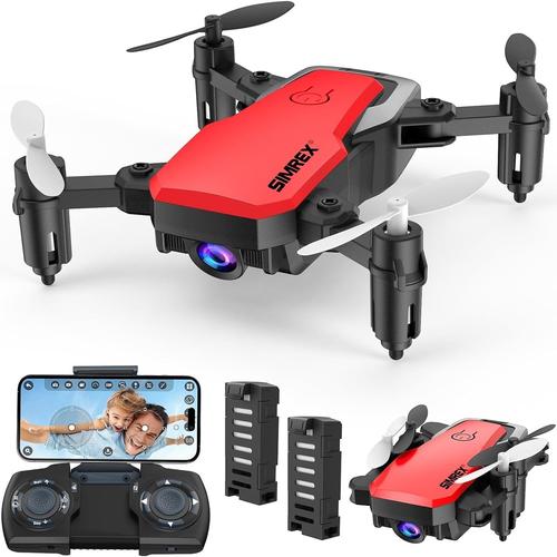 X300c Drone Avec Caméra 720p Hd,Rc Quadricoptère Drone Pliable,Mini Drone Avec Maintien De L'altitude,3d Flip,Contrôle De La Gravité Et 2 Batteries,Cadeaux Pour Enfants,Adultes,Rouge-Sanag