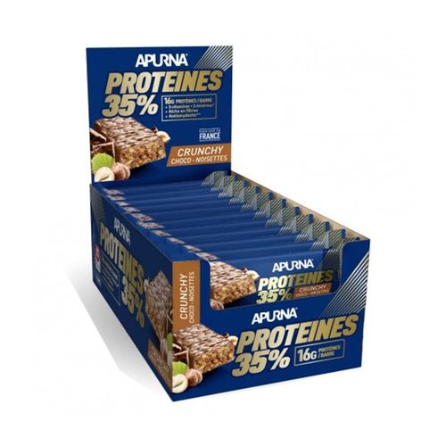 Barre Proteines 35% Crunchy (20x45g)|Chocolat Noisette| Barres Protéinées|Apurna Nutrition 
