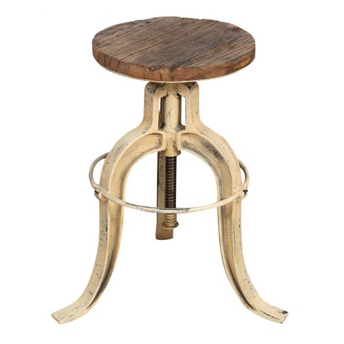 Tabouret En Fonte Avec Finition Antique