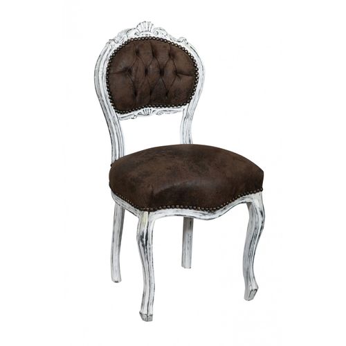 Chaise De Style Français Louis Xvi En Bois De Hêtre Bianco/Marrone