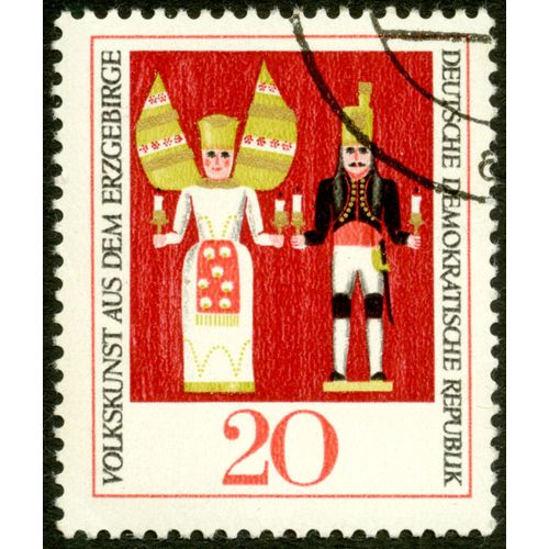 Timbre Oblitéré Deutsche Demokratische Republik, Volkskunst Aus Dem Erzgebirge, 20