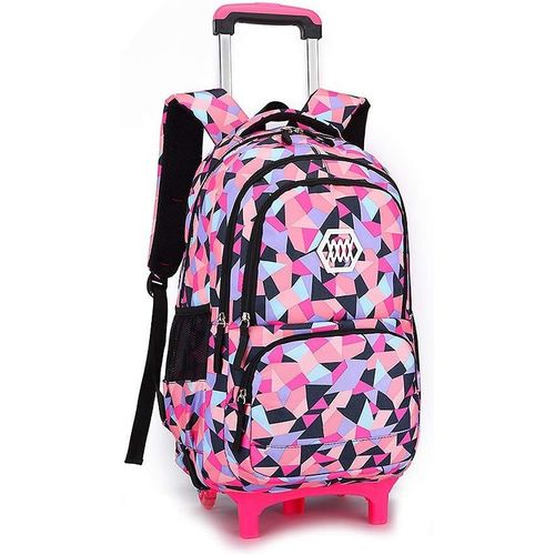 Garçons Filles Sac à Dos de Chariot avec 6 roulettes,Enfant Sac d'école Roulant École Primaire Livre Bagage Etudiant Imperméable pour Voyage Étude