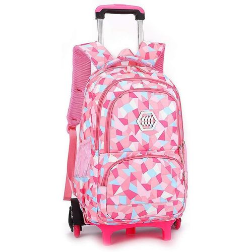 Garçons Filles Sac à Dos de Chariot avec 6 roulettes,Enfant Sac d'école Roulant École Primaire Livre Bagage Etudiant Imperméable pour Voyage Étude