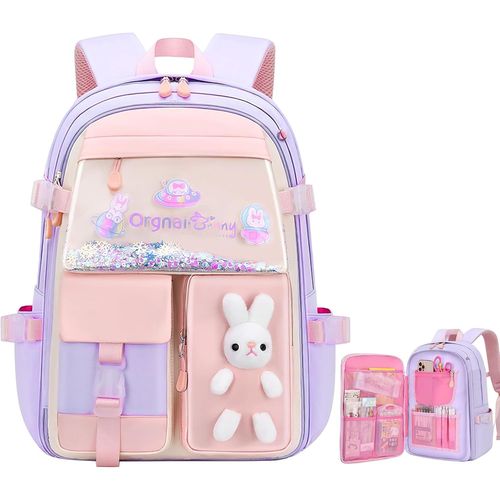 Cartable Scolaire Fille,Sac Ecole Fille Primaire Sac à Dos Enfant Sac a Dos Scolaire Poids Léger Grande Capacité Imperméable à l'eau Sacs Scolaires Étudiants pour le Voyage Scolaire
