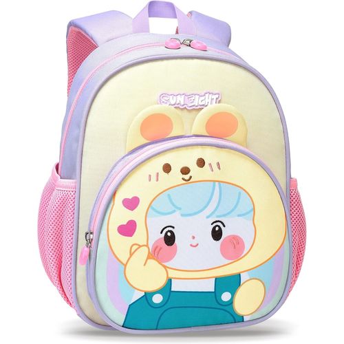 Sac à Dos Enfant Maternelle Cartable pour Filles Garçons avec Sangle de Poitrine,Mignon Animal Sacs Scolaires,Imperméable Ecole Sacs à Dos pour Tout-petits pour 2 à 7 Ans