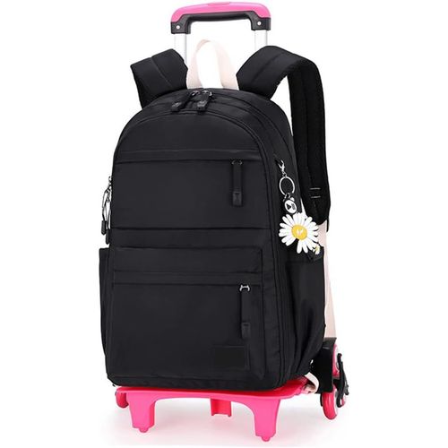 Cartable a Roulette Primaire Sac Scolaires Fille Garcon Imperméable Amovible Sac à Dos à Roulettes avec 6 Roues