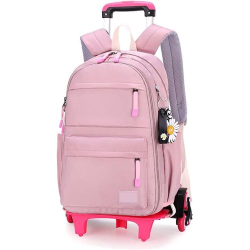 Cartable a Roulette Primaire Sac Scolaires Fille Garcon Imperméable Amovible Sac à Dos à Roulettes avec 6 Roues