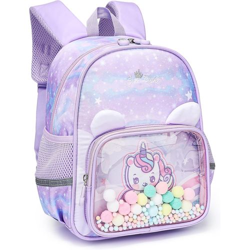 Sac à Dos Enfant Maternelle Filles Petit Licorne Sac à Dos Enfant Ecole Animal Imperméable Sacs à Dos Mignon Préscolaire Cartable Scolaire Tout-petits Sac D'école pour Enfans 2 à 6 Ans,Violet