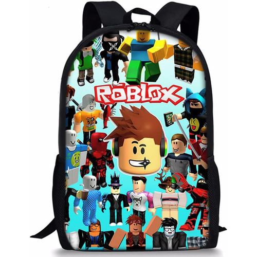 Robllox Sac à Dos,3D Impression Robllox Sac à Dos pour Enfants Dessin Animé Anime Backpack Grande Capacité Ultra Léger Cartable Maternelle Imperméable Réglable Sac a Dos pour I'école Plein Air Sport