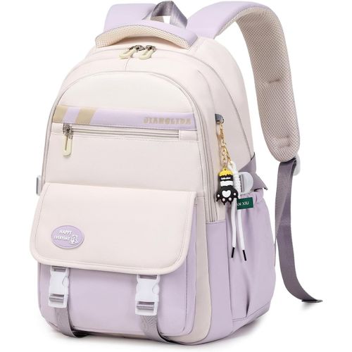Sac à Dos pour Enfants-Cartable Fille Primaire avec Grande Capacité,Sac d'école pour Filles 9-16 ans,Sac à Dos Voyage Kawaii et Sac Ecole Décontracté Imperméable pour Adolescent,Violet