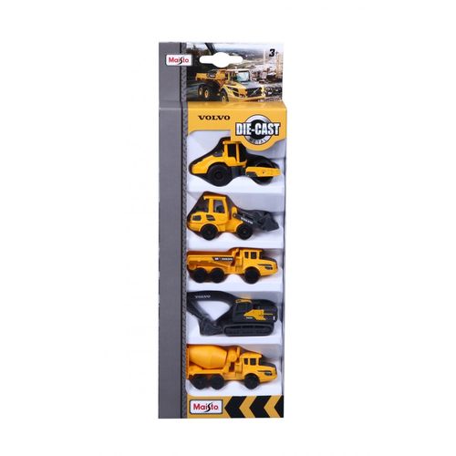 Véhicules Miniatures Die Cast 1/72 Fresh Metal - Pack De 5 Camions De Chantier Volvo