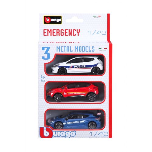 Véhicules Miniatures Die Cast 1/43 Emergency - Pack De 3 Véhicules D'intervention Belges