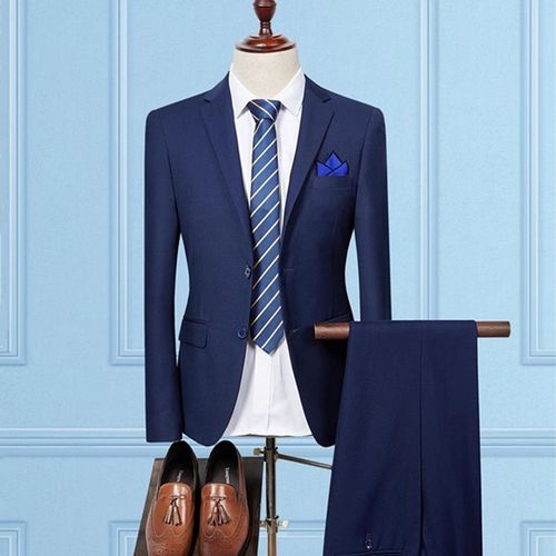 Ensemble 3 Pièces Pour Homme,Tenue Décontractée,Couleur Unie,Coupe Cintrée,Blazer Et Pantalon,Vêtement De Mariage
