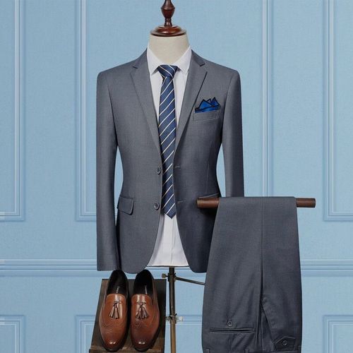 Ensemble 3 Pièces Pour Homme,Tenue Décontractée,Couleur Unie,Coupe Cintrée,Blazer Et Pantalon,Vêtement De Mariage