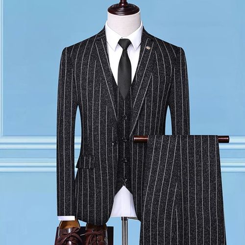 Blazer Et Pantalon En Glaçure À Carreaux De Style Britannique Pour Hommes,Veste Imbibée,Manteau D'affaires Mince Haut De Gamme,Banquet De Mariage,Mode Masculine,Ensemble De 3 Pièces
