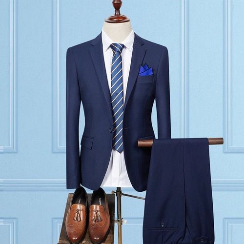 Ensemble 3 Pièces Pour Homme,Tenue Décontractée,Couleur Unie,Coupe Cintrée,Blazer Et Pantalon,Vêtement De Mariage