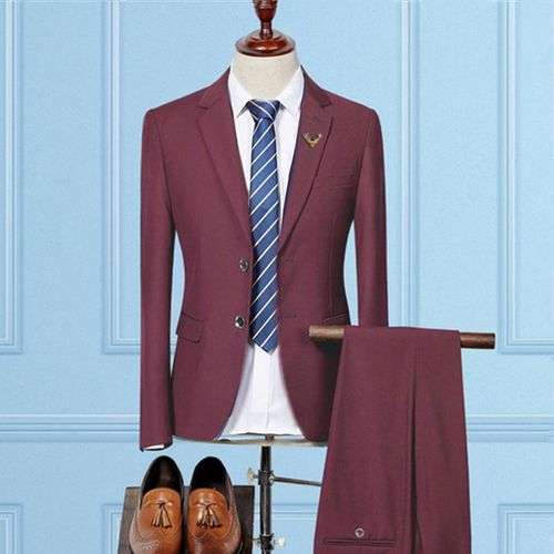 Ensemble 3 Pièces Pour Homme,Tenue Décontractée,Couleur Unie,Coupe Cintrée,Blazer Et Pantalon,Vêtement De Mariage