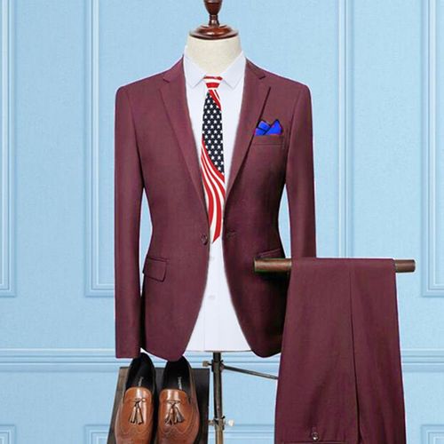 Ensemble 3 Pièces Pour Homme,Tenue Décontractée,Couleur Unie,Coupe Cintrée,Blazer Et Pantalon,Vêtement De Mariage