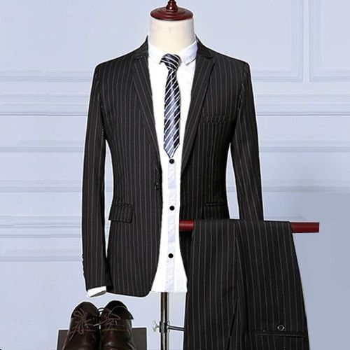 Blazers D'affaires Pour Hommes,Manteau À Rayures,Coupe Couvertes,Smokings De Marié,Veste Imbibée,Pantalon De Mariage,Ensemble De 3 Pièces,Haute Qualité,2023