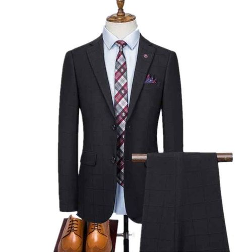 Blazers Décontractés À Carreaux Rayés Pour Hommes,Veste Et Pantalon,Manteau Imbibé,Veste Fjwaistcoat,Boutique D'affaires Britannique,Glac,Nouvelle Mode,2023