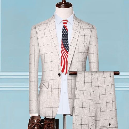 Blazer Et Pantalon En Glaçure À Carreaux De Style Britannique Pour Hommes,Veste Imbibée,Manteau D'affaires Mince Haut De Gamme,Banquet De Mariage,Mode Masculine,Ensemble De 3 Pièces