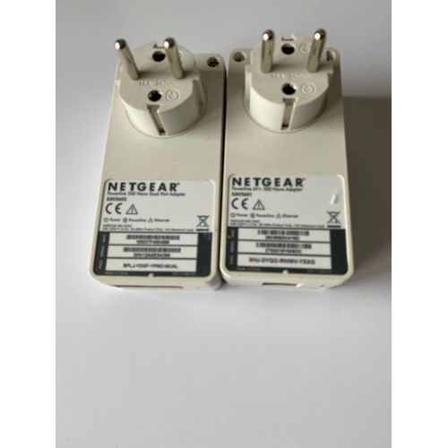 Lot de 2 CPL Netgear: XAV54601 Powerline 1 Port Ethernet + XAV5602 2 Ports Ethernet AV500 pour amplifier & étendre le réseau local
