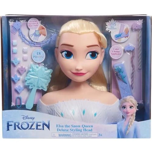 Tete A Coiffer - Reine Des Neiges - Tete A Coiffer Elsa Deluxe - Extensions, Accessoires Coiffure Et Color Reveal, A Partir De 3 Ans