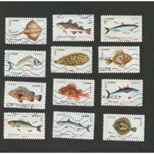 Faune Aquatique : Poissons De Mer Série Complète Année 2019 Autoadhésifs N° 1683 1684 1685 1686 1687 1688 1689 1690 1691 1692 1693 1694 Yvert Et Tellier