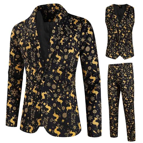 Costumes De Scène De Fête De Rhde Noël Pour Hommes,Veste Imbibée,Vêtements College De Noël,Grande Taille,Mode,Ensembles De 3 Pièces