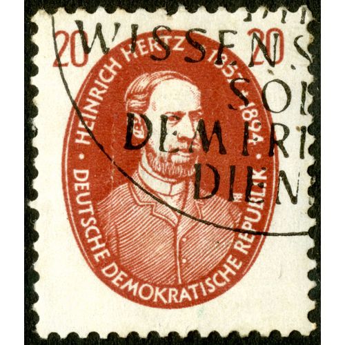 Timbre Oblitéré Deutsche Demokratische Republik, Heinrich Hertz 1857-1894, 20
