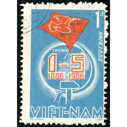 Timbre Oblitéré Viet Nam, Buu Chinh, Chicago, 1 - 5, 1886-1986, 1d