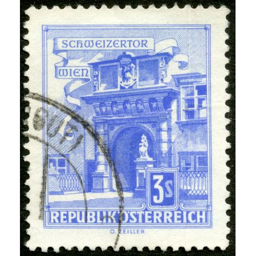 Timbre Oblitéré Republik Osterreich, Schweizertor Wien, 3 S