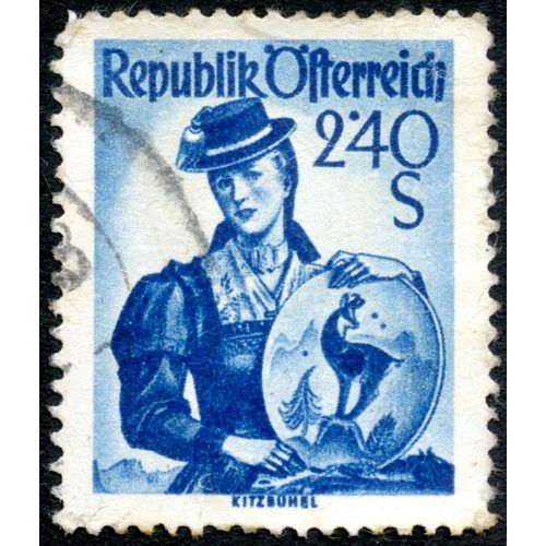 Timbre Oblitéré Republik Osterreich, Kitzbomel, 2.40 S