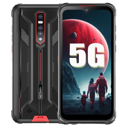 HOTWAV Cyber 7 8 Go + 128 Go / TF 1 To, Android 11 Smartphone Incassable, 8280mAh, 48MP+32MP Caméra, 6.36" FHD+ 5G Dual SIM - Rouge