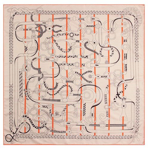 Pobing-Écharpe Sergé Roulée À La Main Pour Femme,Foulard Carré,Trois Girafes,Hijab,90cm