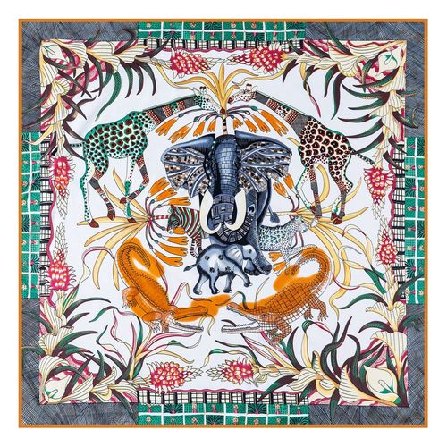 Pobing-Écharpe Sergé Roulée À La Main Pour Femme,Foulard Carré,Trois Girafes,Hijab,90cm