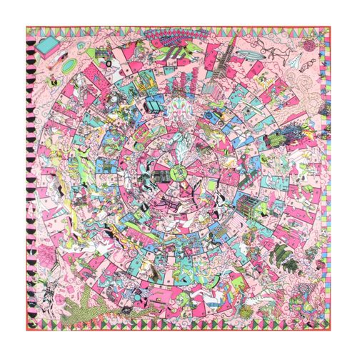 Pobing-Écharpe Sergé Roulée À La Main Pour Femme,Foulard Carré,Trois Girafes,Hijab,90cm