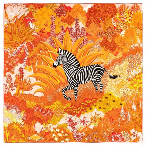 Pobing-Écharpe Sergé Roulée À La Main Pour Femme,Foulard Carré,Trois Girafes,Hijab,90cm