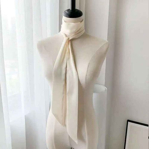 Écharpe Longue Et Maigre Pour Femme,Bandeau De Sauna En Satin,Joli Mouchoir De La Présidence,Monochromatique,190x5cm,Écharpes De Sac À La Mode Pour Dames,2023