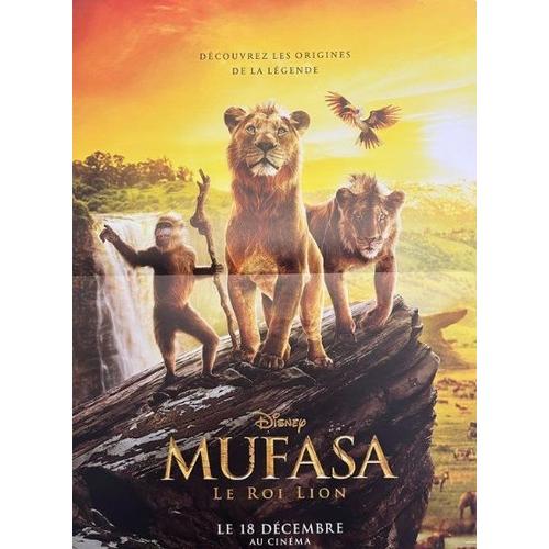 Mufasa, Le Roi Lion / Walt Disney - Affiche Originale De Cinéma - Format 40x60 Cm - Un Film De Barry Jenkins Avec Les Voix De Tahar Rahim, Gwendal Marimoutou, Alban Ivanov, Jamel Debbouze - 2024