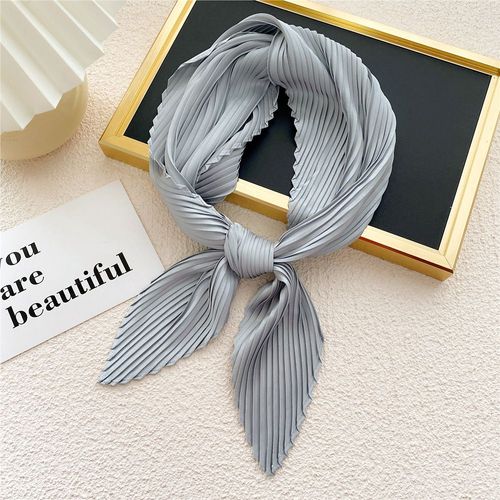 Foulard Carré En Satin Pour Femme,Petit Ruban Plissé Pour La Tête Et Le Cou,Idéal Pour Le Sauna Et La Raq