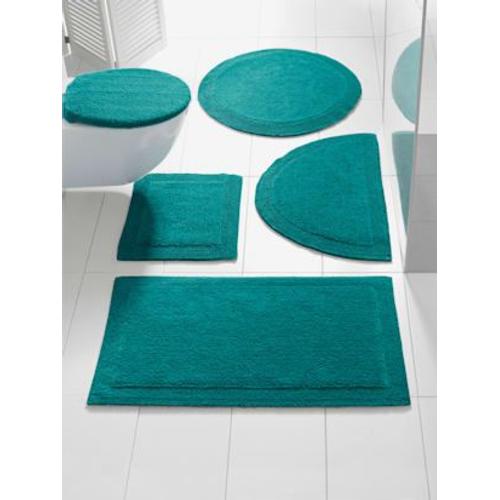 Tapis De Bain 100% Coton - - Bleu Pétrole