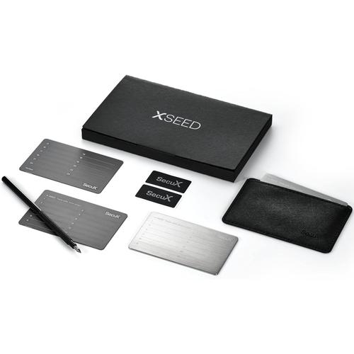 XSEED - Secure Bitcoin Wallet Plaque de Rangement en Acier pour graines de Crypto - Compatible avec Les Portefeuilles , Ledger, Trezor Hardware