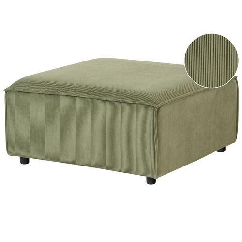 Ottoman Ardal Vert Velours Côtelé