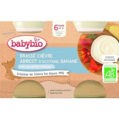 Brassé Chèvre Abricot D'occitanie Banane 2 X 130 G De Babybio