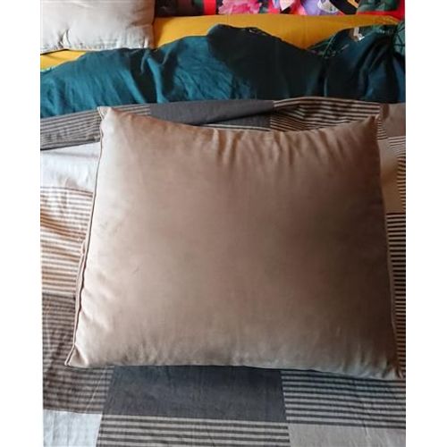 VERCART Coussin de Lecture Compensé, Triangulaire Coussin à Coins,Support Arrière, Oreiller Cervical Dossier de Soutien Lombaire, Velours Brun Clair H35xL40xP20cm