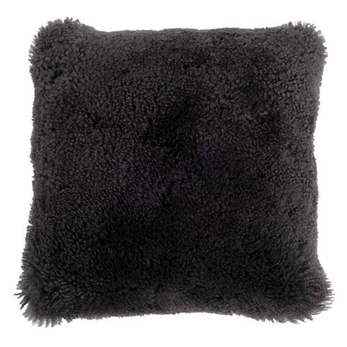 Paris Prix - Coussin Déco "Peau De Mouton" 40x40cm Gris Foncé